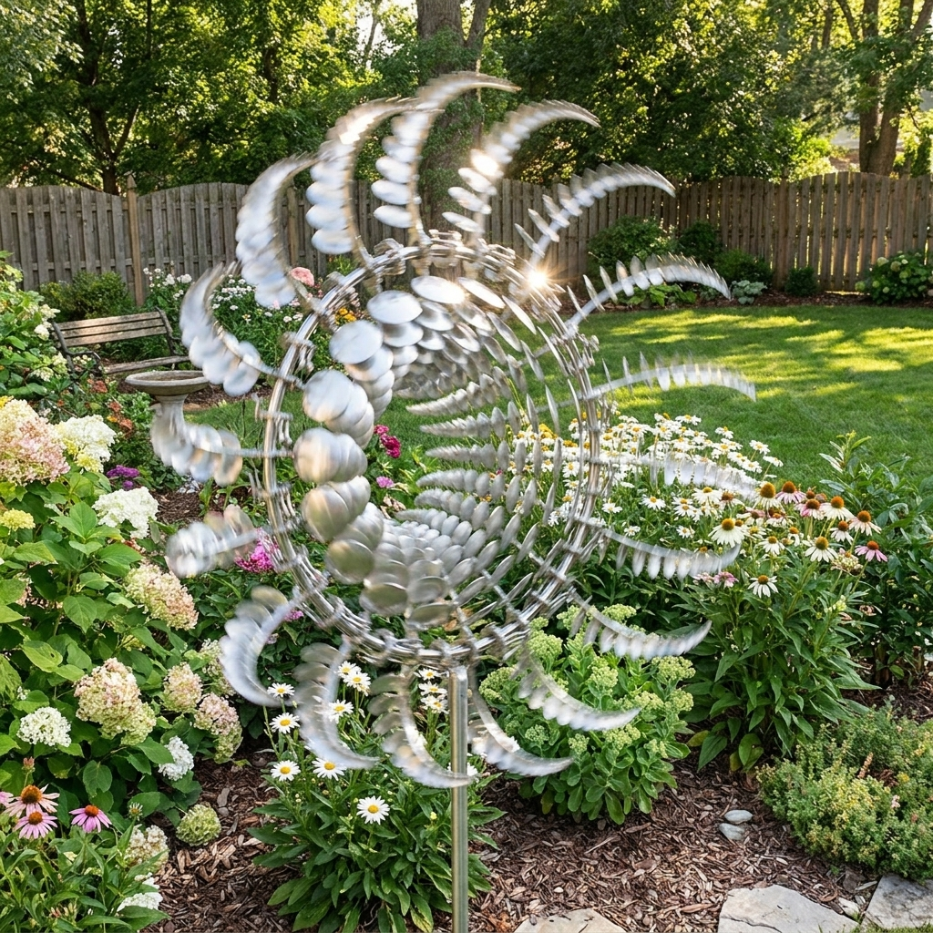 Anti-Rust Kinetic Metal Wind Spinner - lifestyle photo