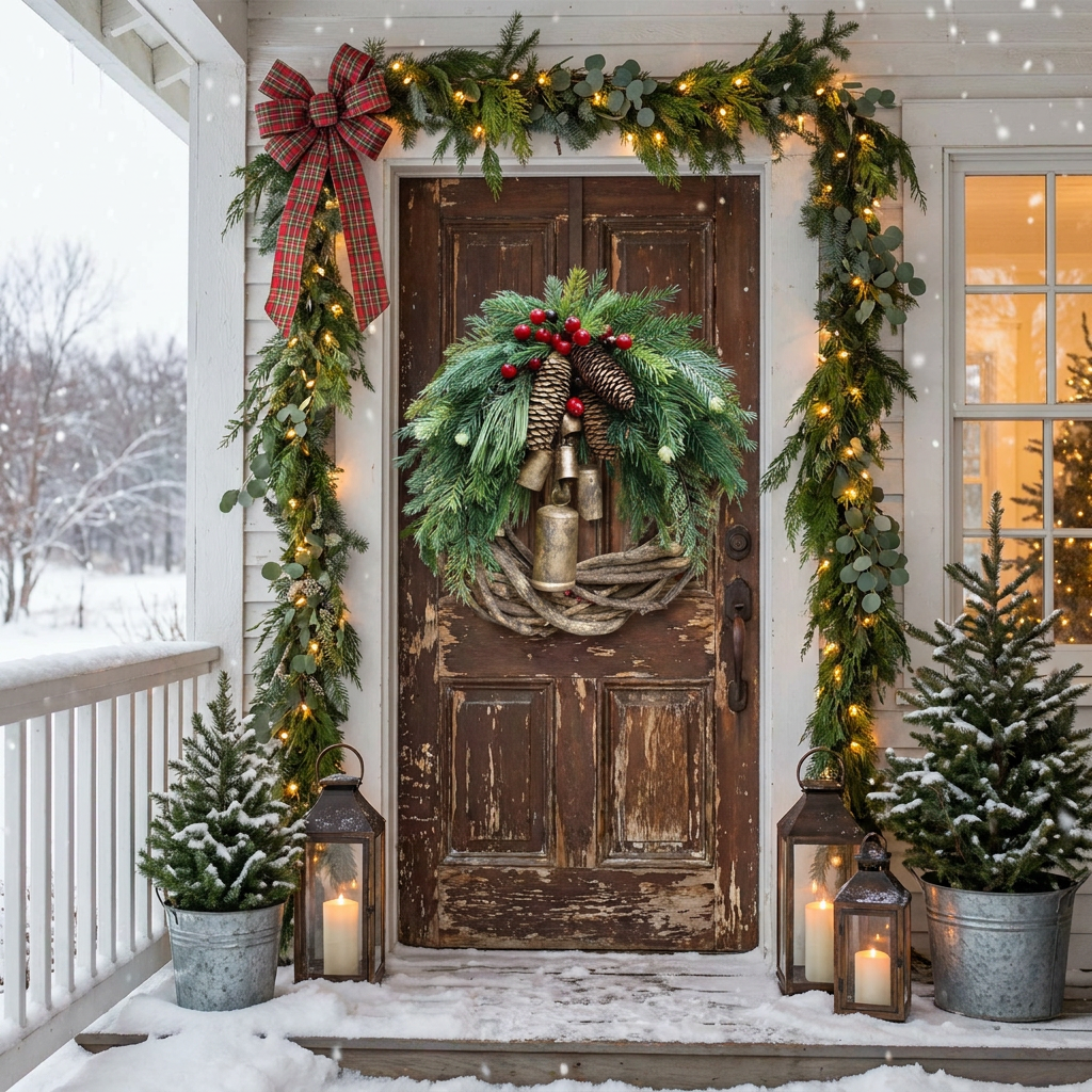 Farmhouse Christmas Wreath - lifestyle photo