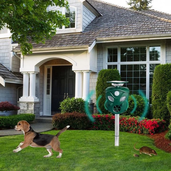 360° Solar Ultrasonic Animal Repeller with Motion Sensor