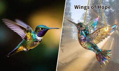 Hummingbird Suncatcher — Colorful Window Hanging