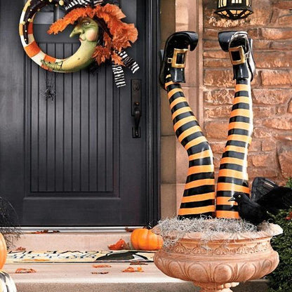 Witch Leg Stakes — Set of Two Halloween Yard Décor
