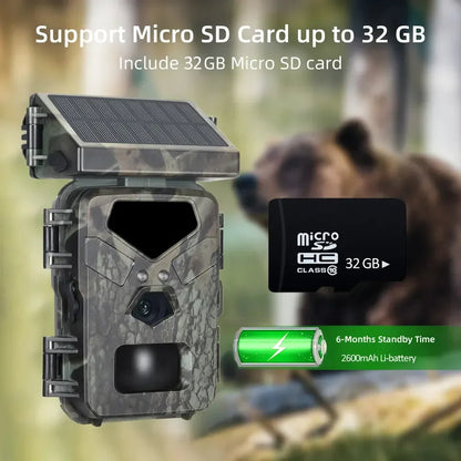 Compact Solar-Powered Trail Camera – 20MP HD