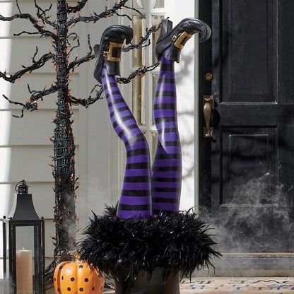 Witch Leg Stakes — Set of Two Halloween Yard Décor