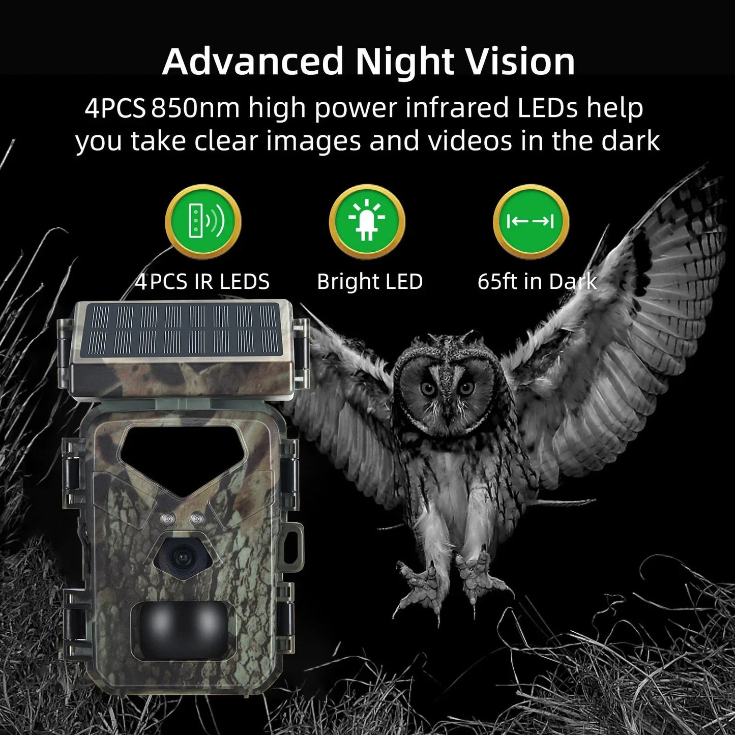 Compact Solar-Powered Trail Camera – 20MP HD
