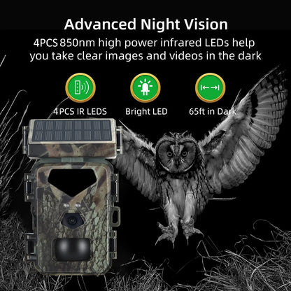 Compact Solar-Powered Trail Camera – 20MP HD