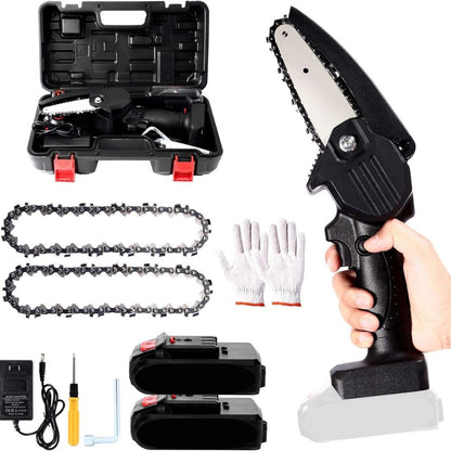 Upgraded 24V Mini Chainsaw – Cordless with Two Batteries