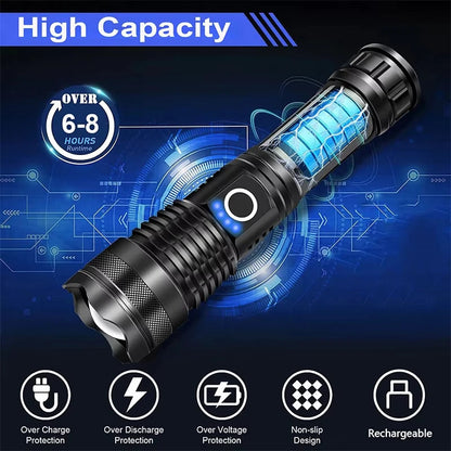 High Lumen Rechargeable Flashlight – Ultra-Bright Outdoor Torch