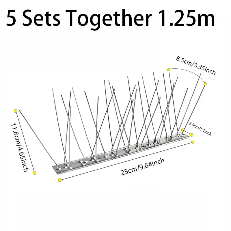 Outdoor Stainless Steel Bird Repeller Spikes