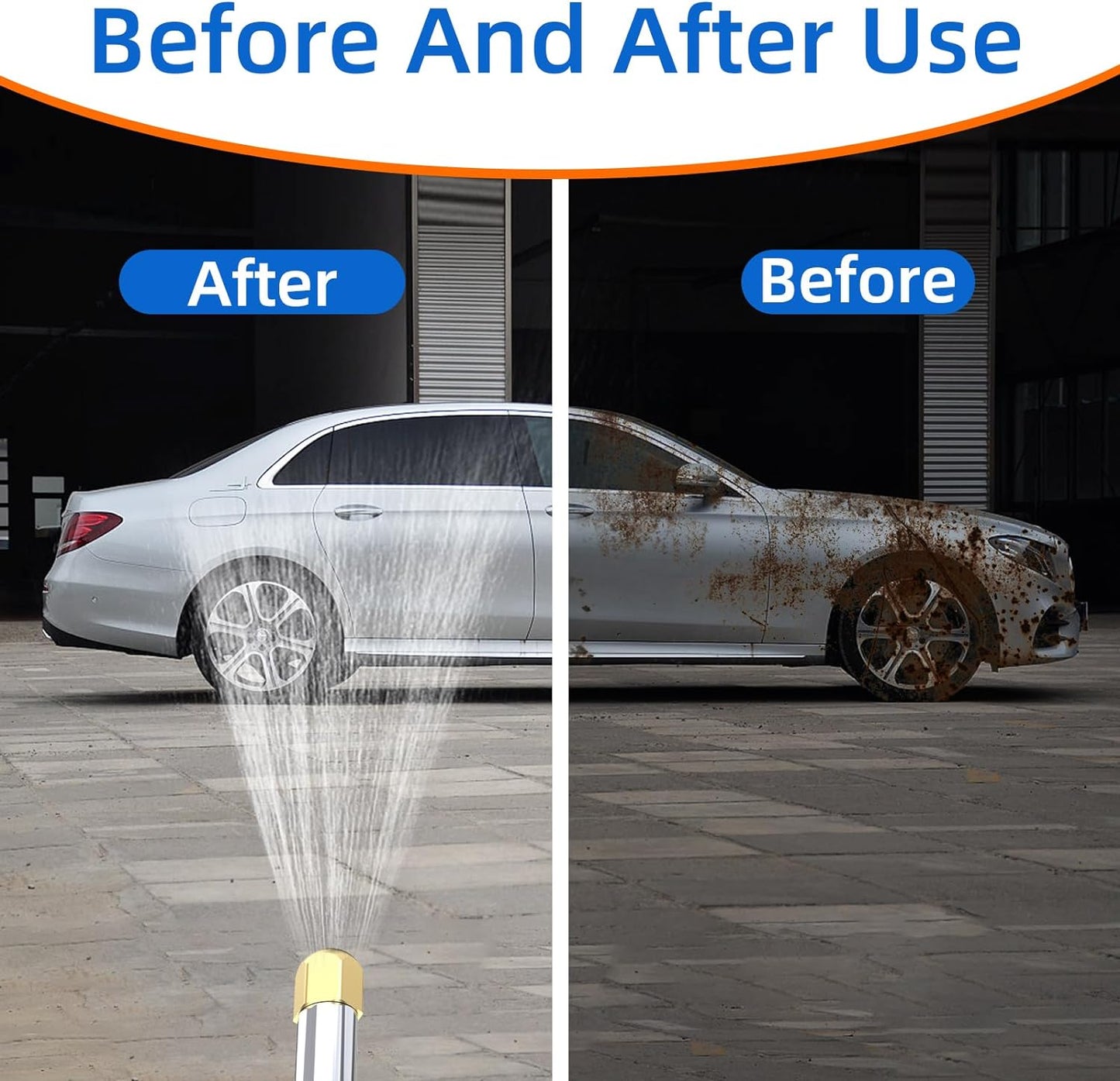 High-Pressure Spray Nozzle — Car Wash Water Hose Attachment