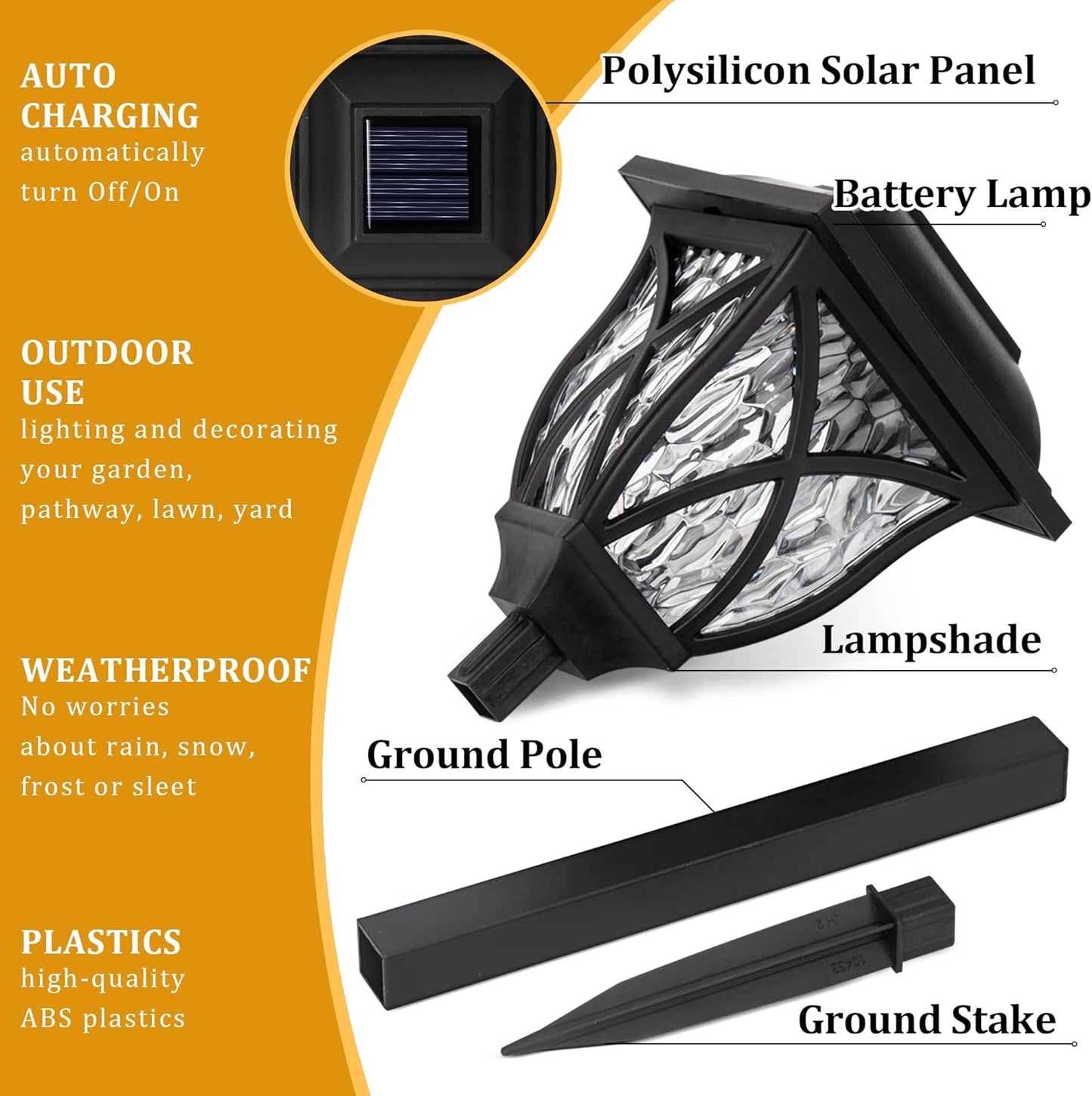6-Pack Solar LED Pathway Garden Lights – Outdoor Landscape Lighting