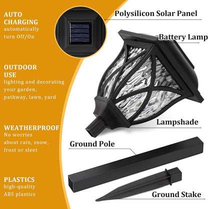 6-Pack Solar LED Pathway Garden Lights – Outdoor Landscape Lighting