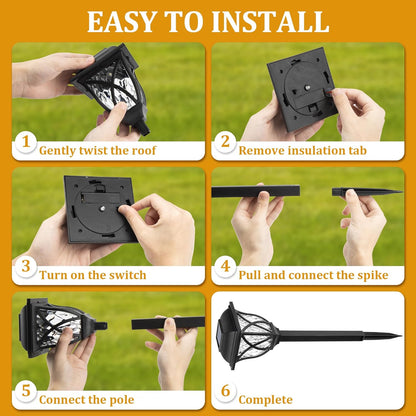 6-Pack Solar LED Pathway Garden Lights – Outdoor Landscape Lighting