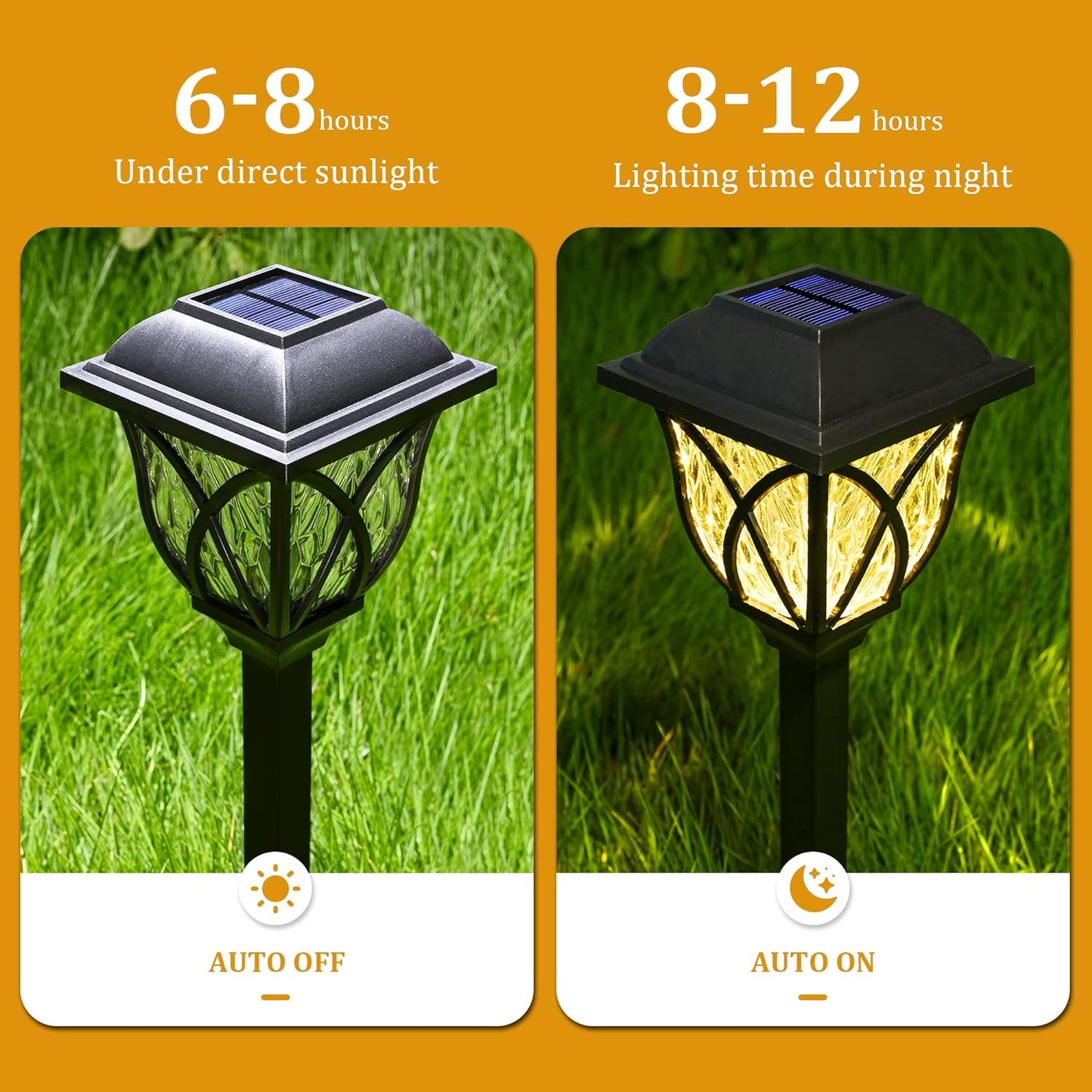 6-Pack Solar LED Pathway Garden Lights – Outdoor Landscape Lighting