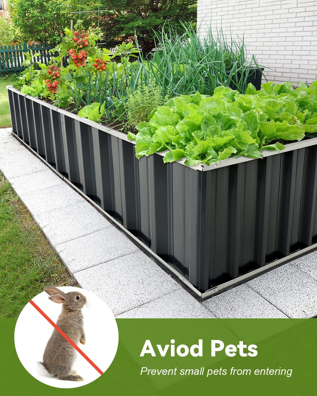Outdoor Flower & Vegetable Raised Garden Bed