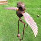 Metal Bird Garden Art — Kinetic Patio Wind Sculpture