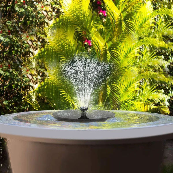 Solar-Powered Water Fountain — Garden, Birdbath &amp; Pond Décor