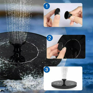 Solar-Powered Water Fountain — Garden, Birdbath &amp; Pond Décor