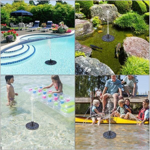 Solar-Powered Water Fountain — Garden, Birdbath &amp; Pond Décor