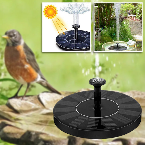Solar-Powered Water Fountain — Garden, Birdbath &amp; Pond Décor