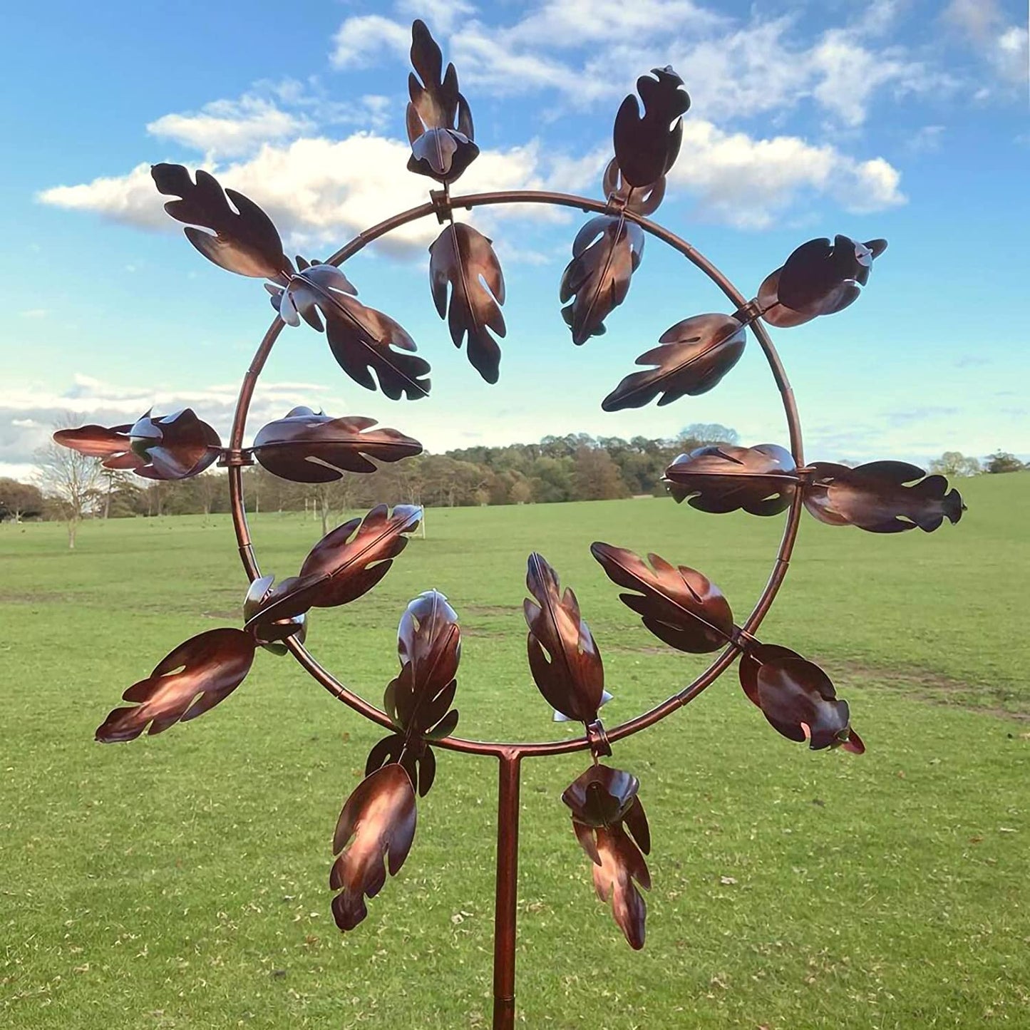Kinetic Metal Windmill Wind Spinner – Magical Garden Sculpture