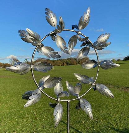 Kinetic Metal Windmill Wind Spinner – Magical Garden Sculpture