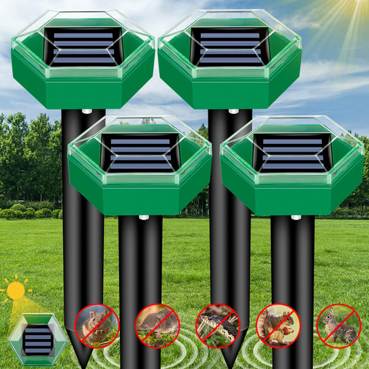 Ultrasonic Mole Repellent — 4-Pack Solar-Powered