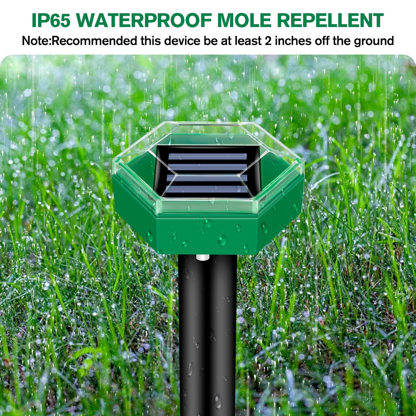 Ultrasonic Mole Repellent — 4-Pack Solar-Powered