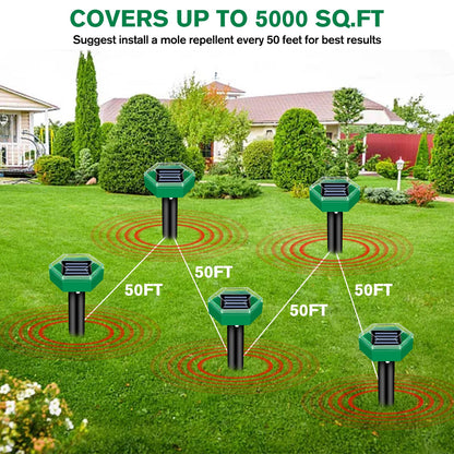 Ultrasonic Mole Repellent — 4-Pack Solar-Powered