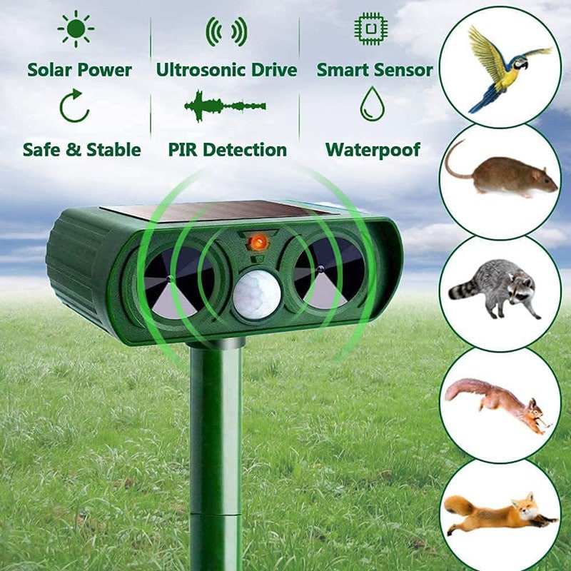 Solar-Powered Ultrasonic Animal Repellent