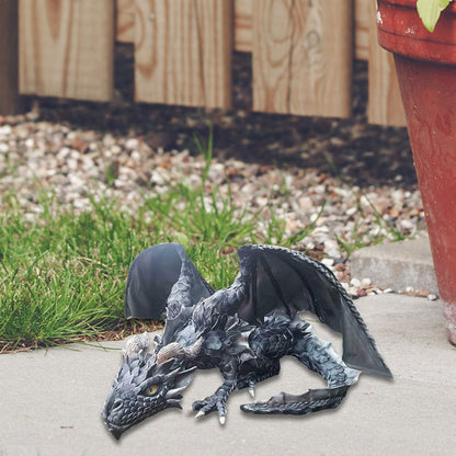 Crouching Dragon Guardian Statue – Gothic Outdoor Decoration