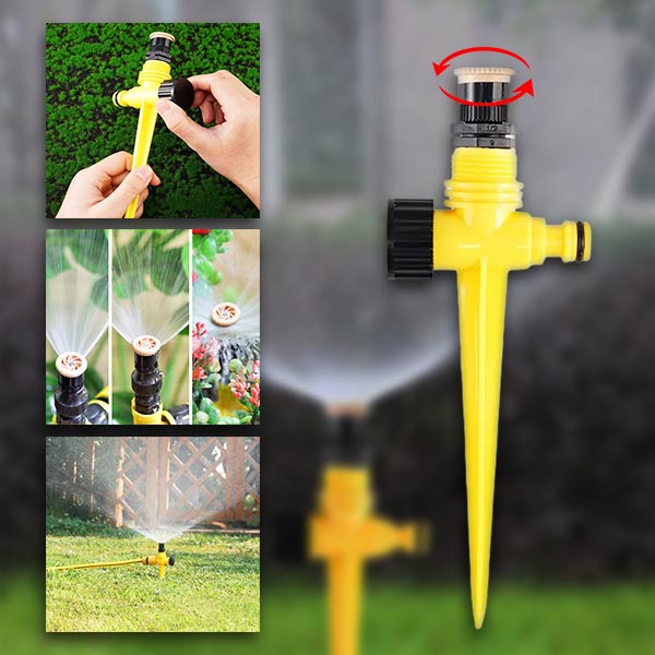 360° Garden Sprinkler – Adjustable Spray Patterns
