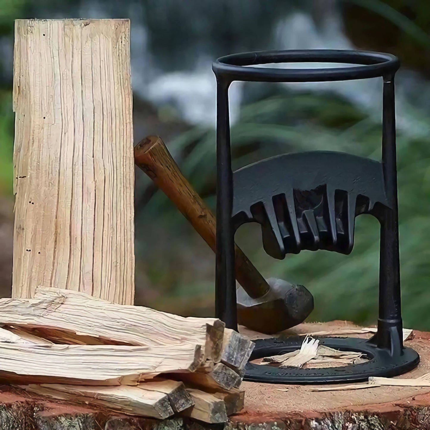 Cast Iron Manual Firewood Splitter – Heavy-Duty Wood Splitting Axe