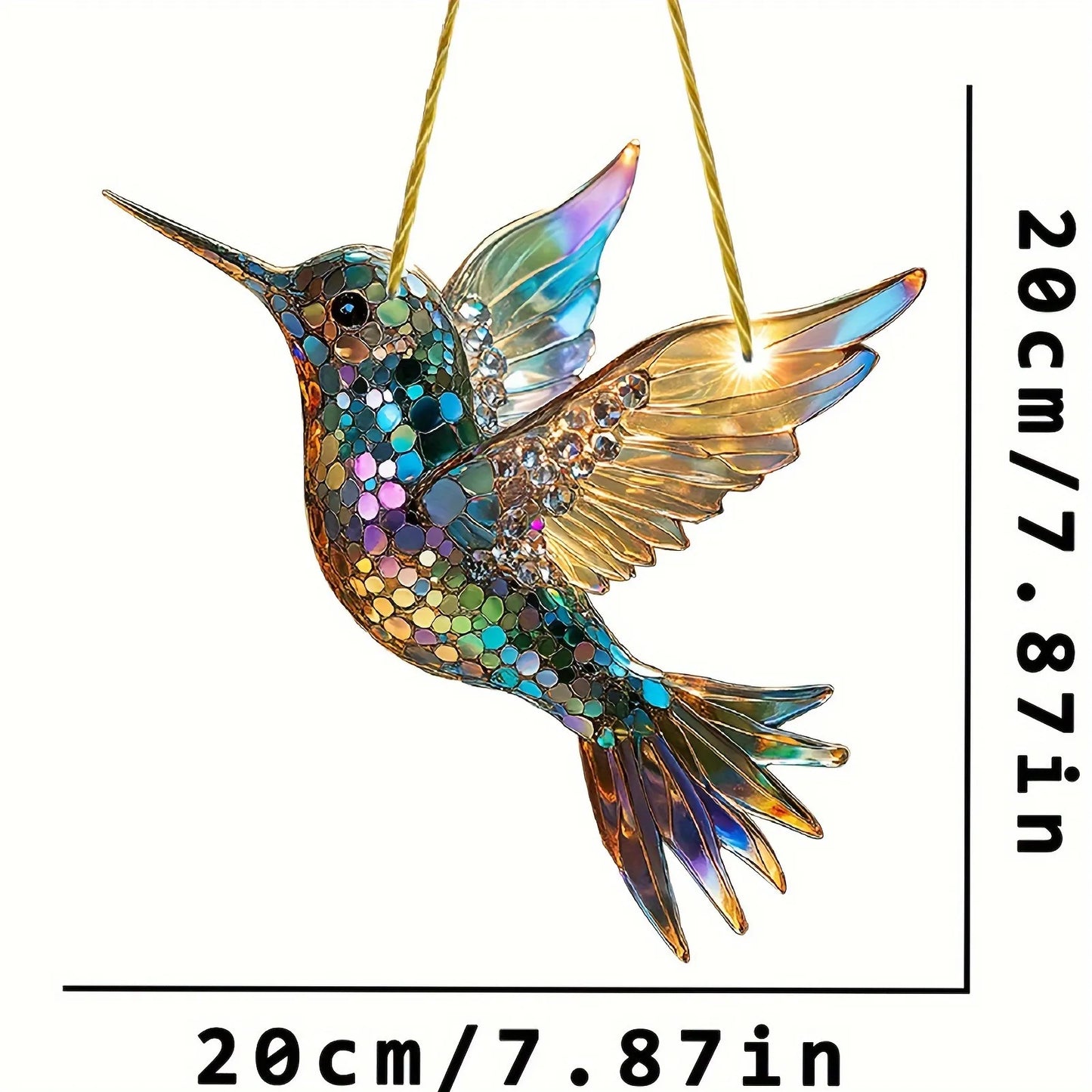 Hummingbird Suncatcher — Colorful Window Hanging