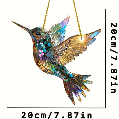 Hummingbird Suncatcher — Colorful Window Hanging