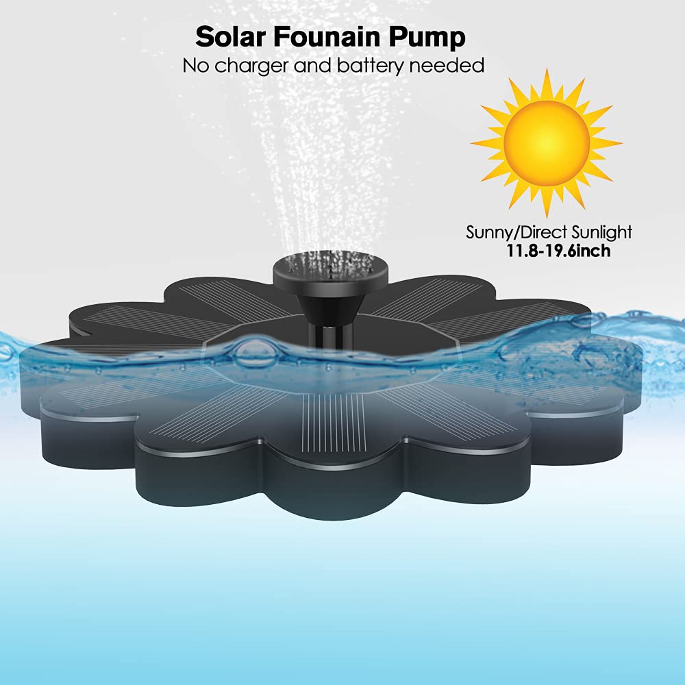 Flower-Shaped Solar Water Fountain for Ponds & Pools