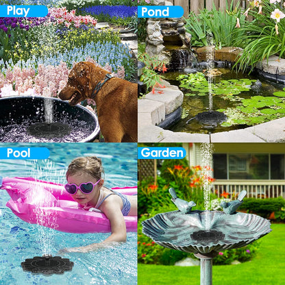 Flower-Shaped Solar Water Fountain for Ponds & Pools