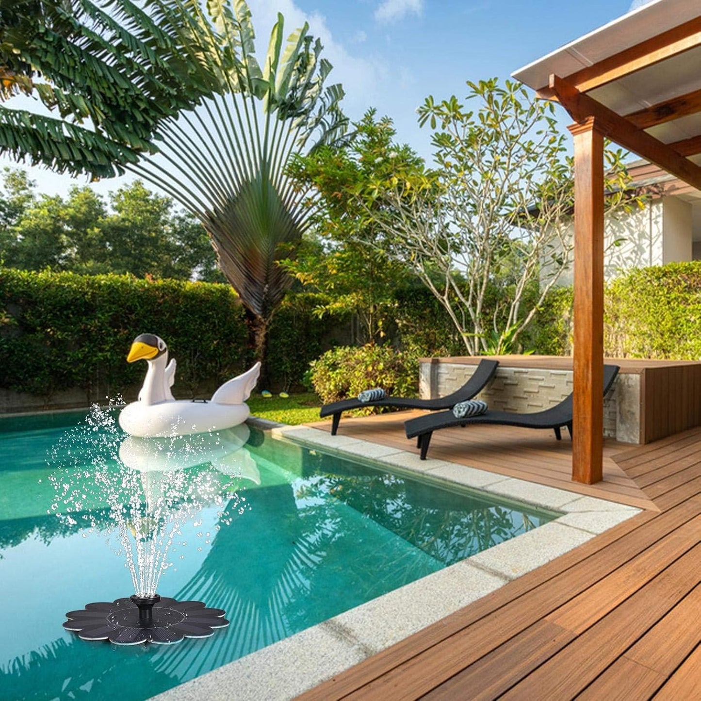 Flower-Shaped Solar Water Fountain for Ponds & Pools