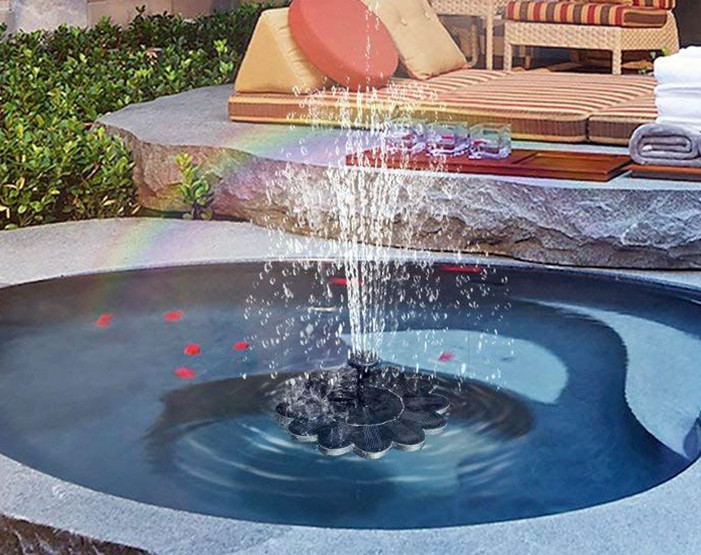 Flower-Shaped Solar Water Fountain for Ponds & Pools