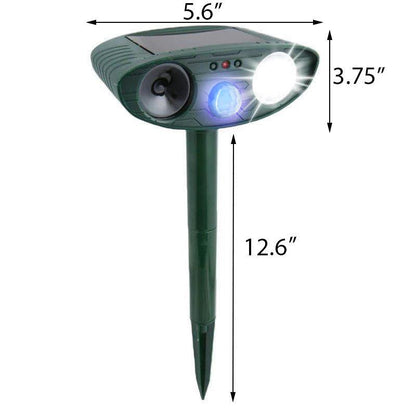 Ultrasonic Rabbit Repeller — Solar-Powered Flashing Light Deterrent