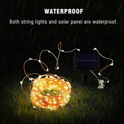 String Solar Lights Outdoor – Clear Cable