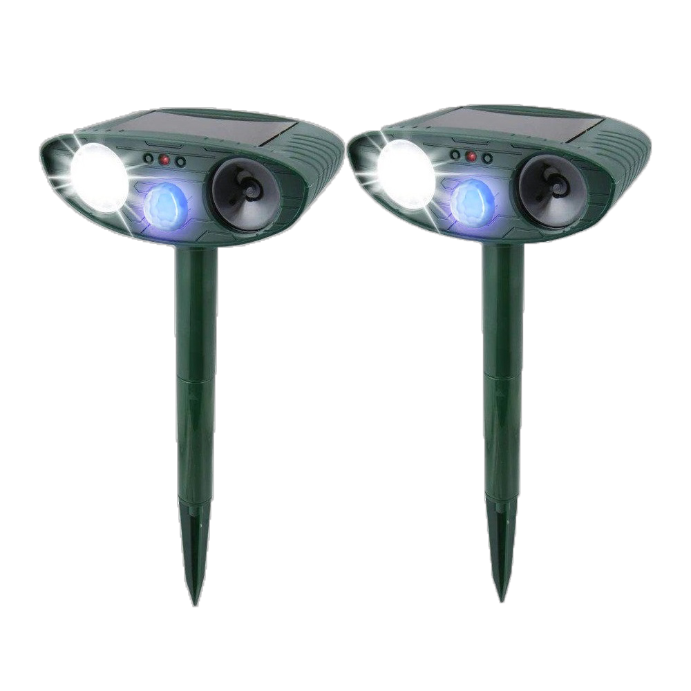 Ultrasonic Rabbit Repeller — Solar-Powered Flashing Light Deterrent