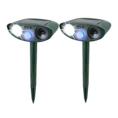 Ultrasonic Rabbit Repeller — Solar-Powered Flashing Light Deterrent