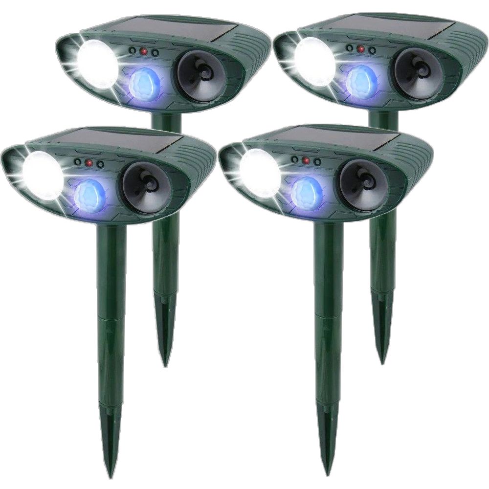 Ultrasonic Rabbit Repeller — Solar-Powered Flashing Light Deterrent