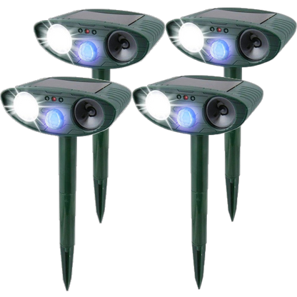 Ultrasonic Rabbit Repeller — Solar-Powered Flashing Light Deterrent