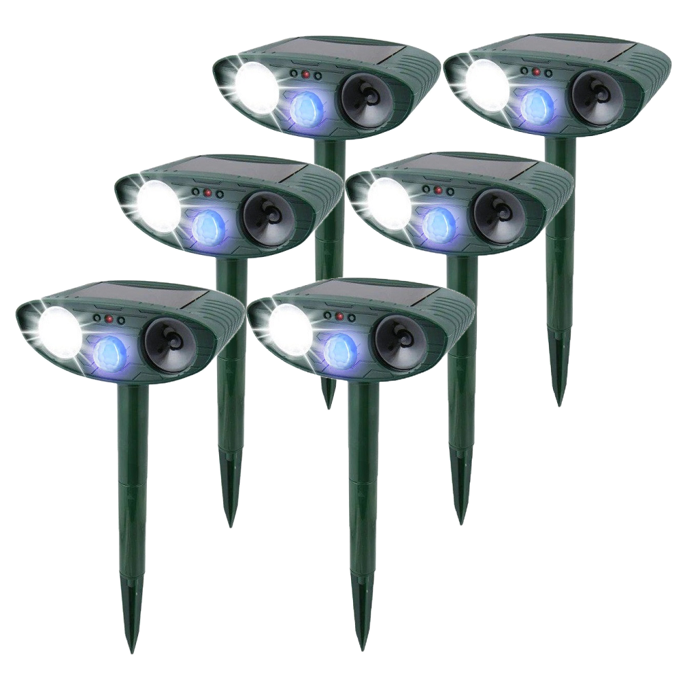 Ultrasonic Rabbit Repeller — Solar-Powered Flashing Light Deterrent