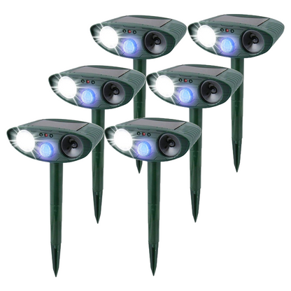 Ultrasonic Rabbit Repeller — Solar-Powered Flashing Light Deterrent