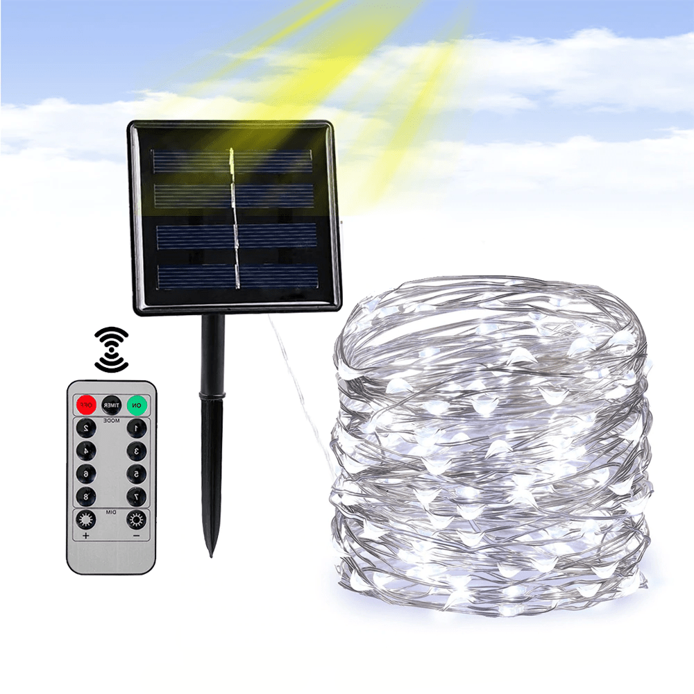 String Solar Lights Outdoor – Clear Cable