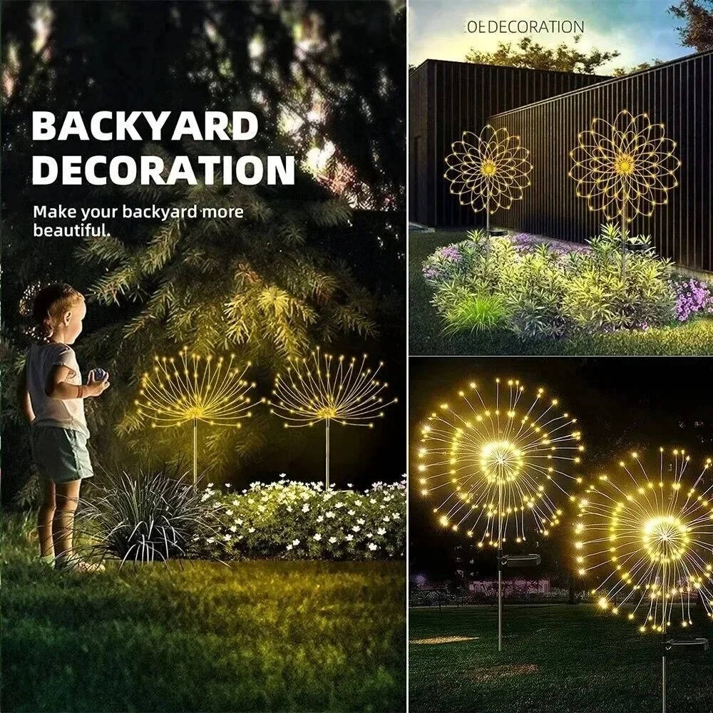 Firework Lights Outdoor Garden Decorations – Solar Twinkle Lights