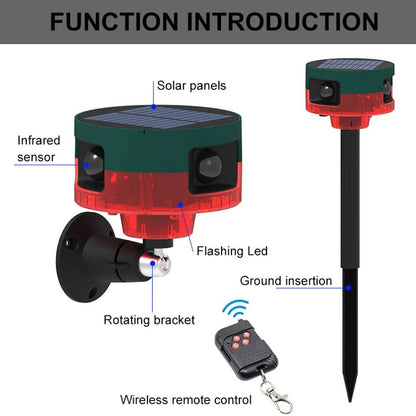 360° Solar Animal Repeller – Bird, Boar, Rabbit & Deer Deterrent