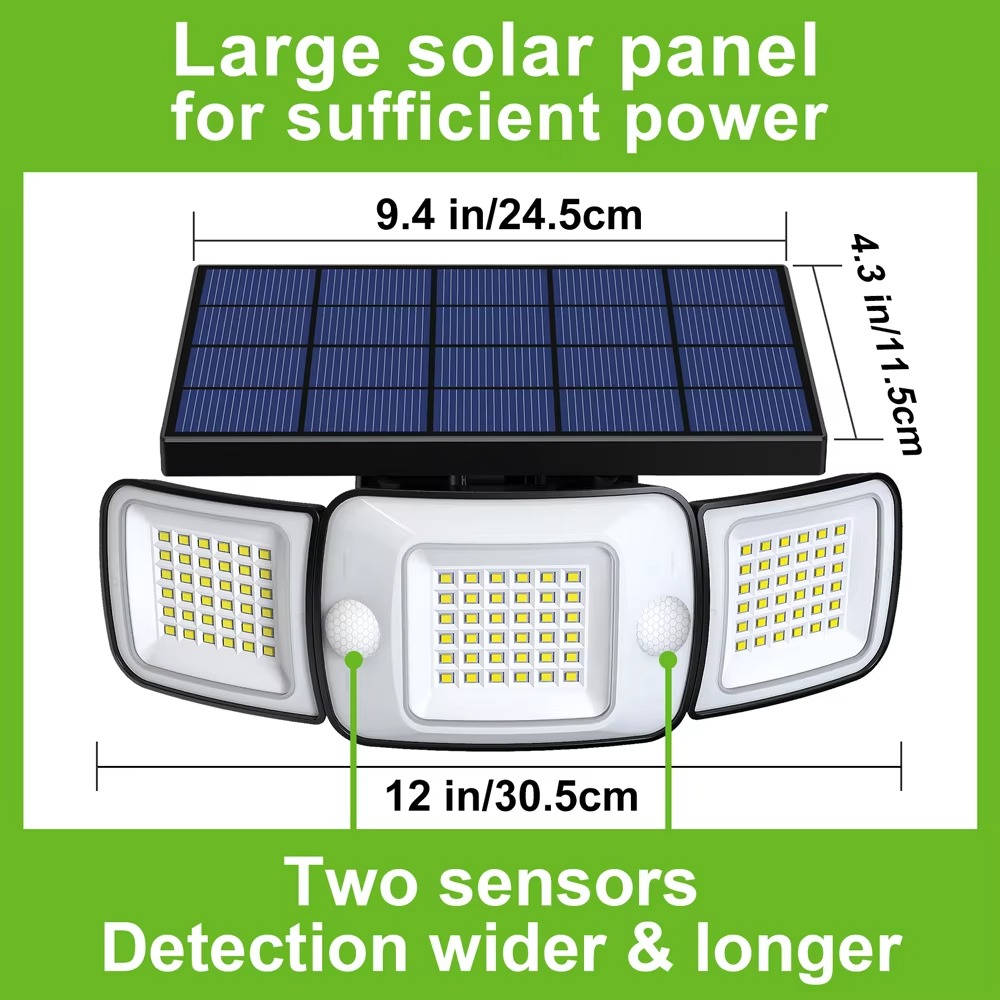 Solar-Powered Flood Lights with Motion Sensor
